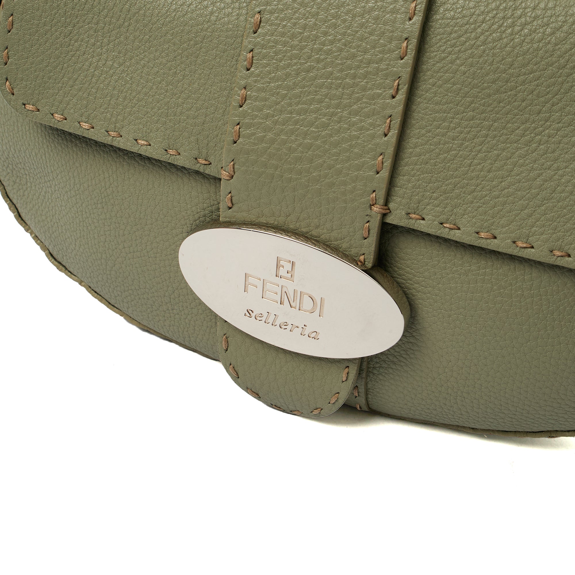 Fendi Shoulder Bag Selleria  in Blue, Leather