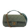 Chanel Cross Body Flap Bag in Green, Nubuck