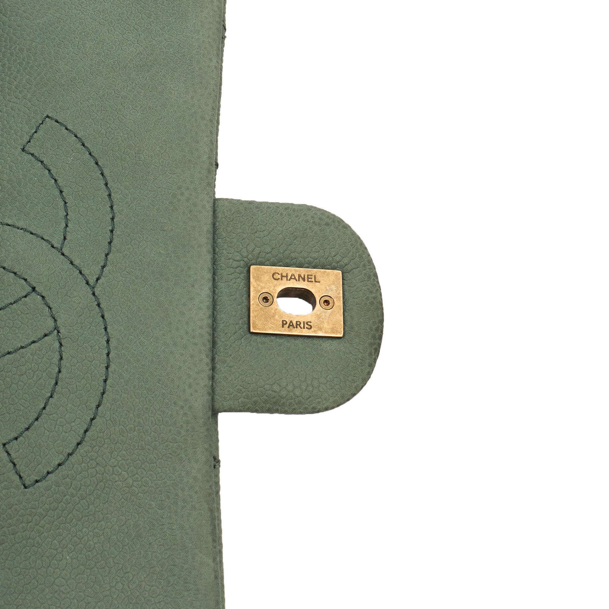 Chanel Cross Body Flap Bag in Green, Nubuck