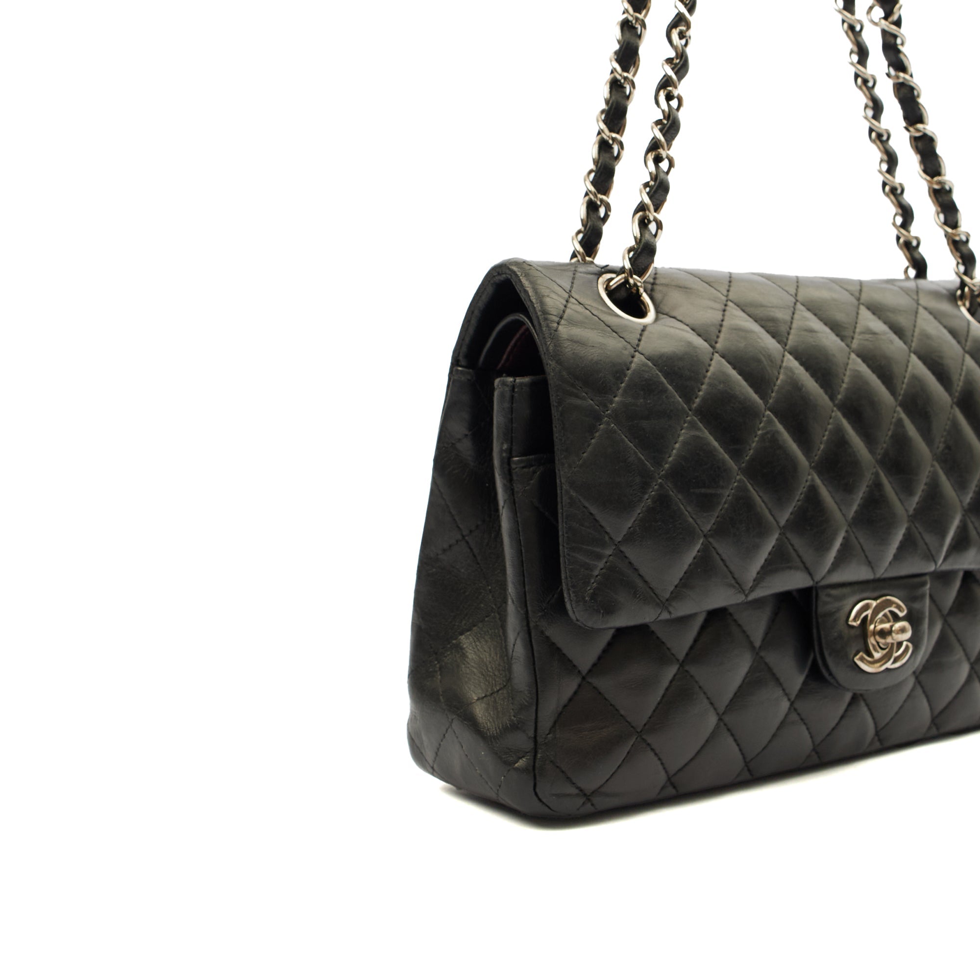 Chanel Cross Body Classic Double Flap - Medium in Black, Calfskin Leather