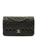 Chanel Cross Body Classic Double Flap - Medium in Black, Calfskin Leather