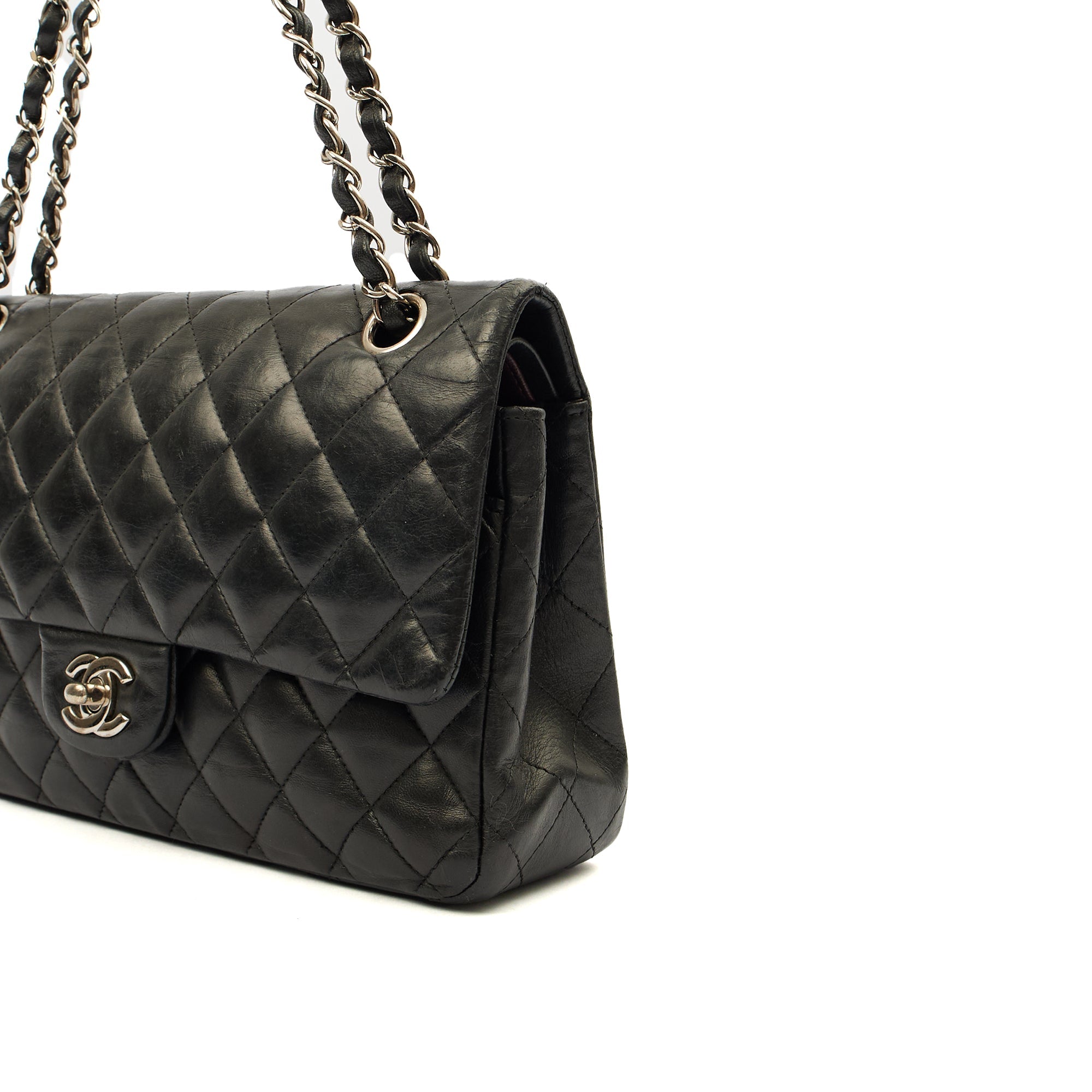Chanel Cross Body Classic Double Flap - Medium in Black, Calfskin Leather