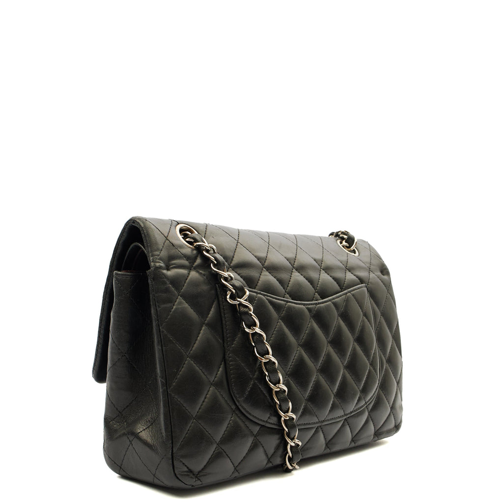 Chanel Cross Body Classic Double Flap - Medium in Black, Calfskin Leather