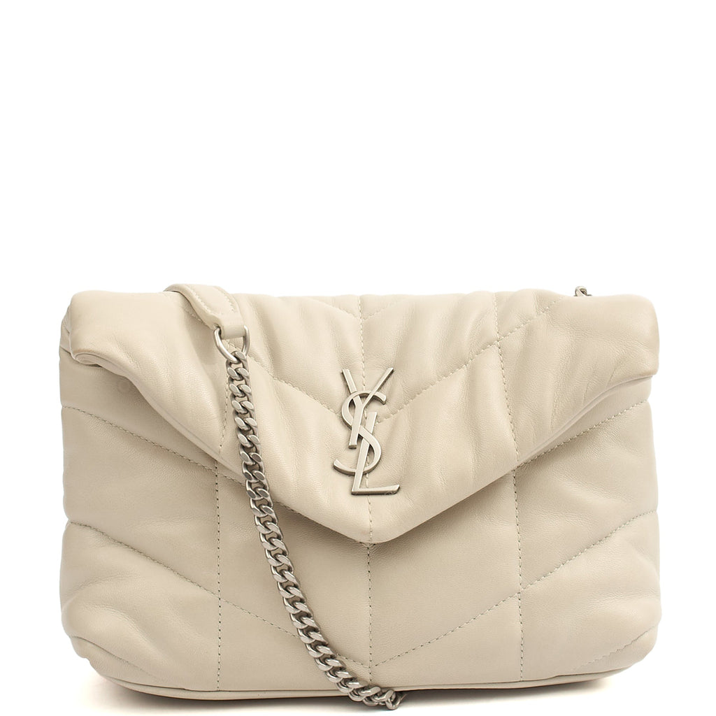 Saint Laurent Cross Body Puffer - Toy in Cream, Leather