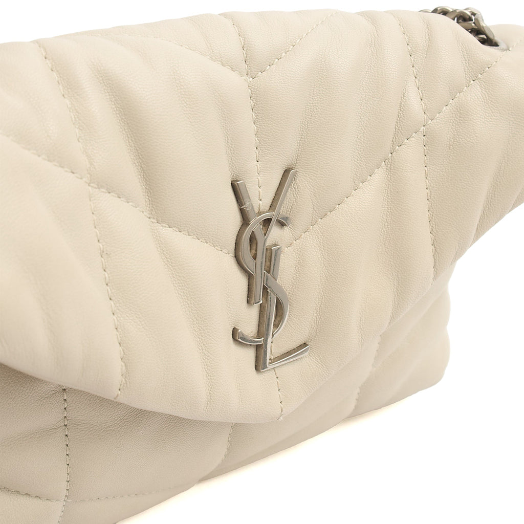 Saint Laurent Cross Body Puffer - Toy in Cream, Leather