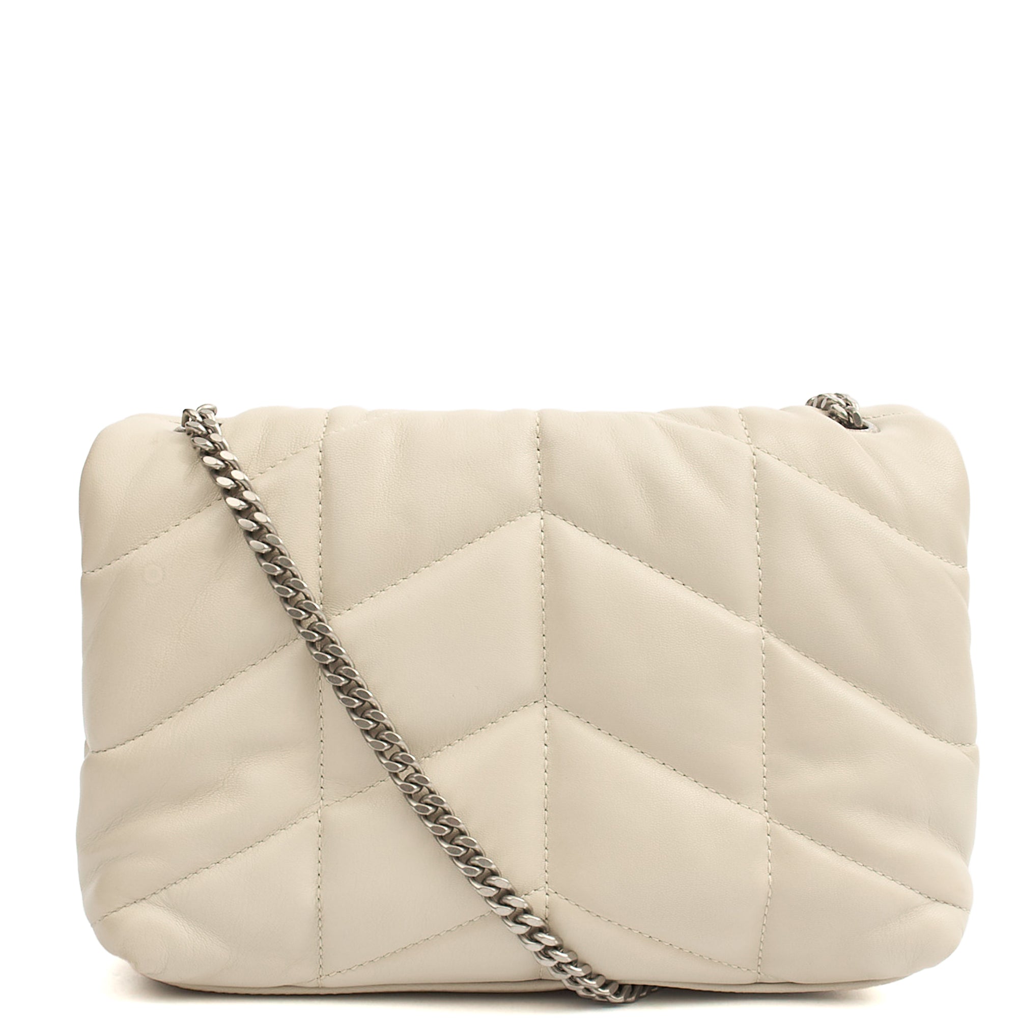Saint Laurent Cross Body Puffer - Toy in Cream, Leather