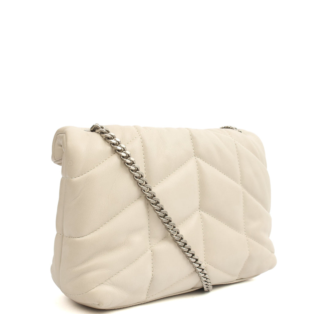 Saint Laurent Cross Body Puffer - Toy in Cream, Leather