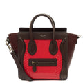 Celine Mini Bag Luggage - Nano in Red, Python Leather