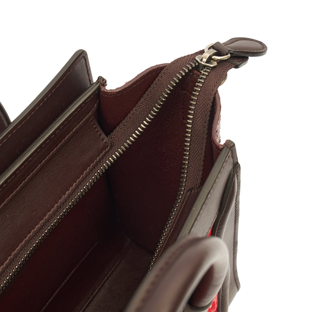 Celine Mini Bag Luggage - Nano in Red, Python Leather