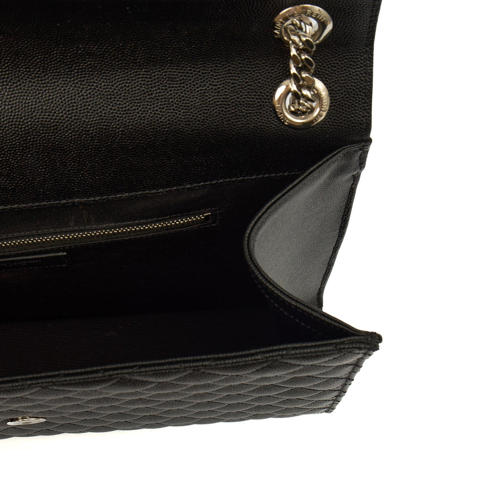 Saint Laurent Shoulder Bag Envelope - Large in Black, Calfskin Leather