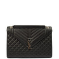 Saint Laurent Shoulder Bag Envelope - Large in Black, Calfskin Leather