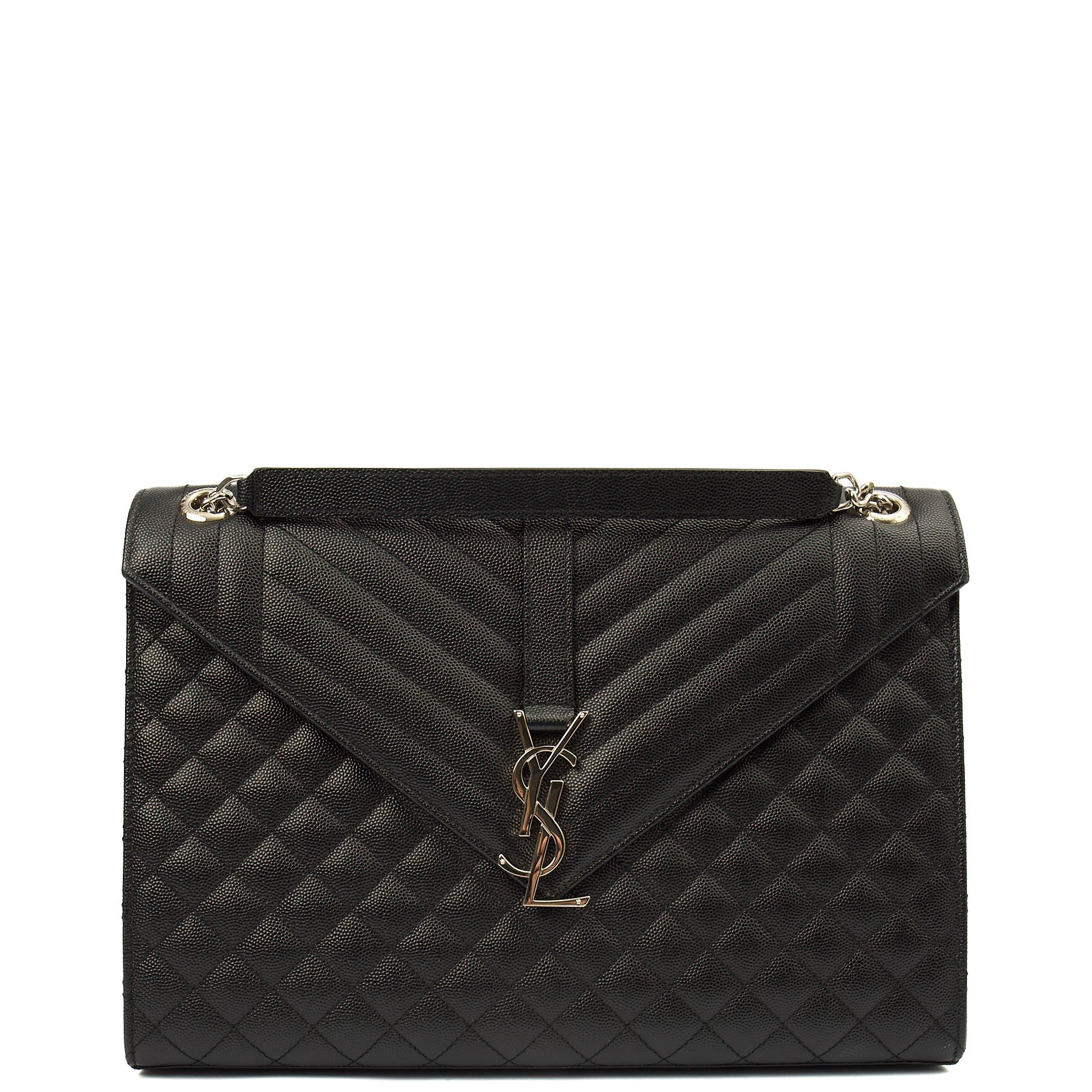 Saint Laurent Shoulder Bag Envelope - Large in Black, Calfskin Leather