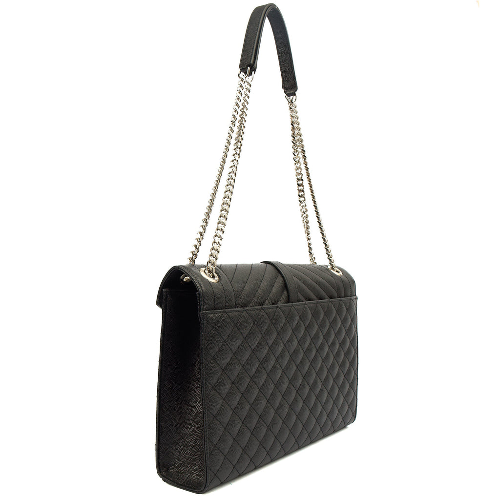 Saint Laurent Shoulder Bag Envelope - Large in Black, Calfskin Leather