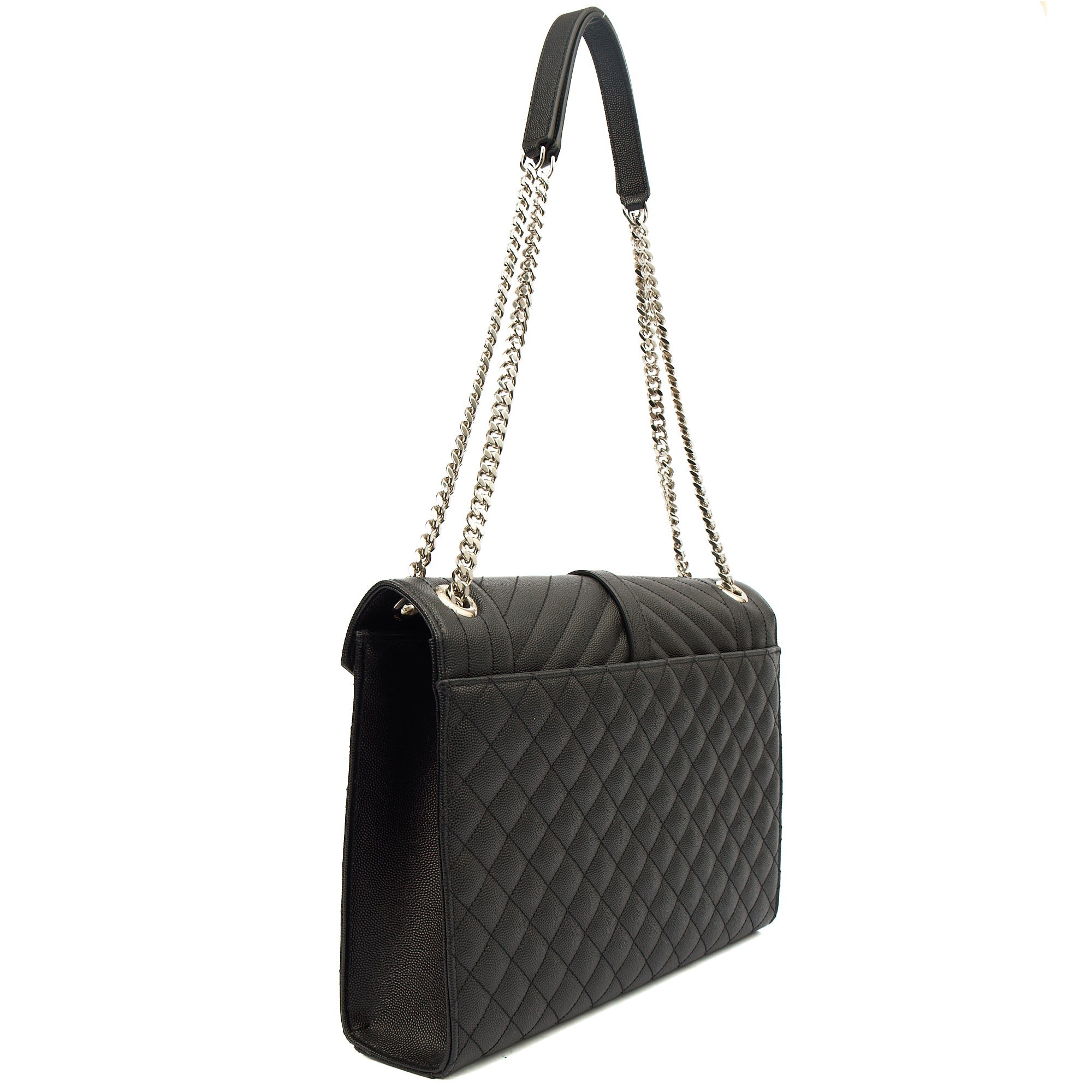 Saint Laurent Shoulder Bag Envelope - Large in Black, Calfskin Leather
