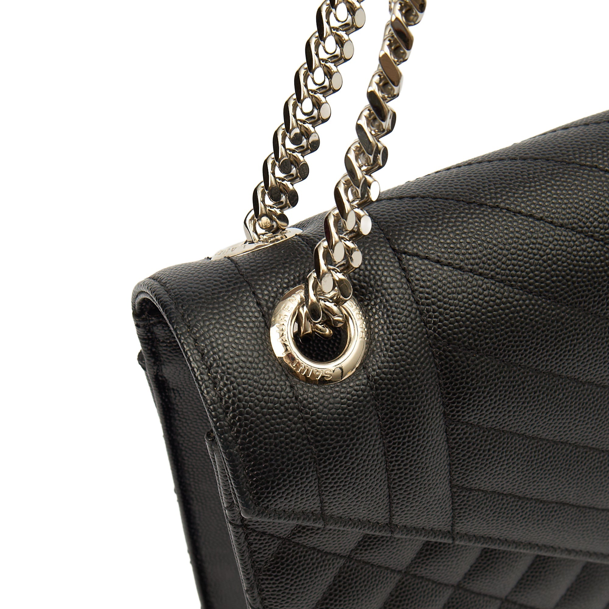 Saint Laurent Shoulder Bag Envelope - Large in Black, Calfskin Leather