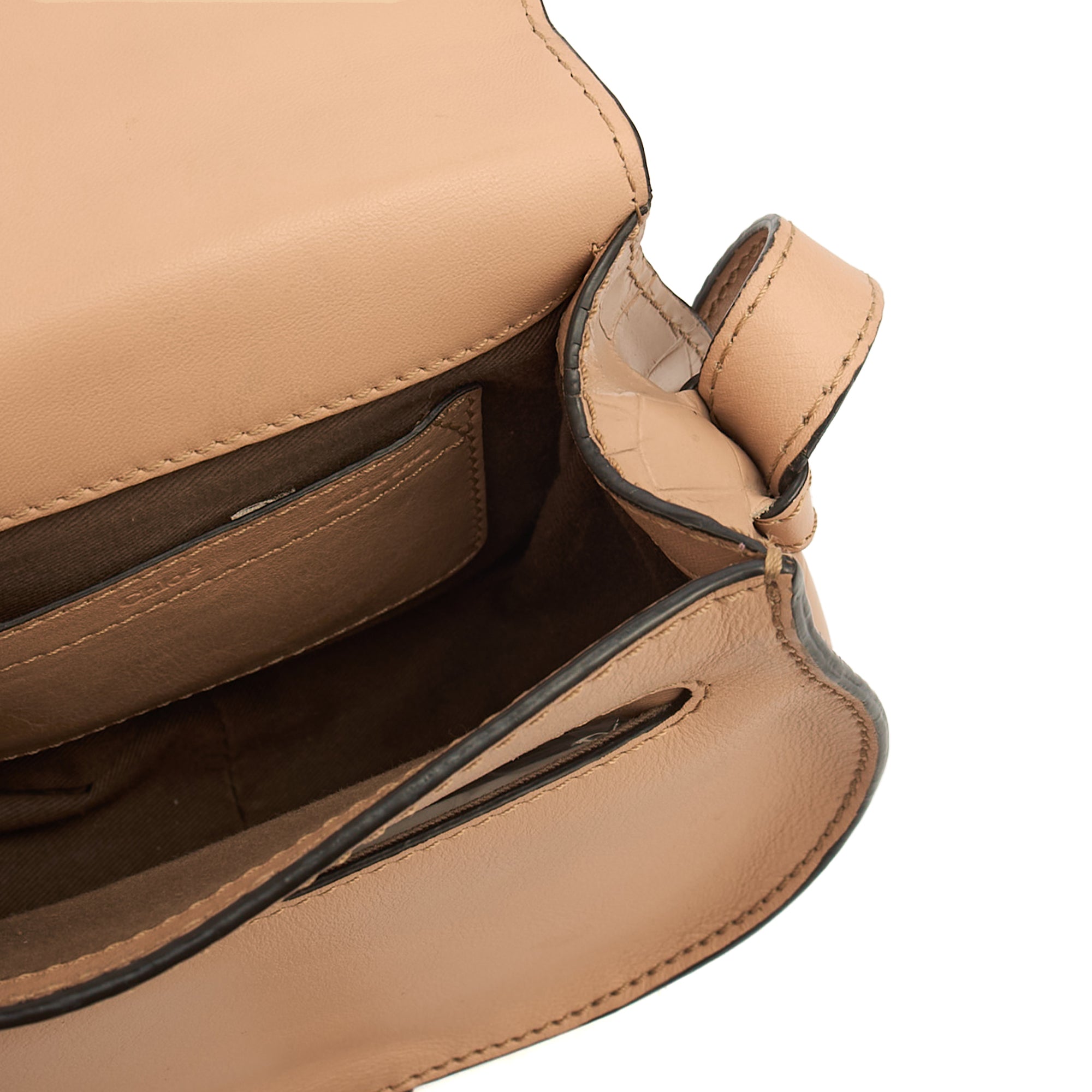 Chloe Cross Body Marcie - Small in Neutral, Exotic Effect Leather
