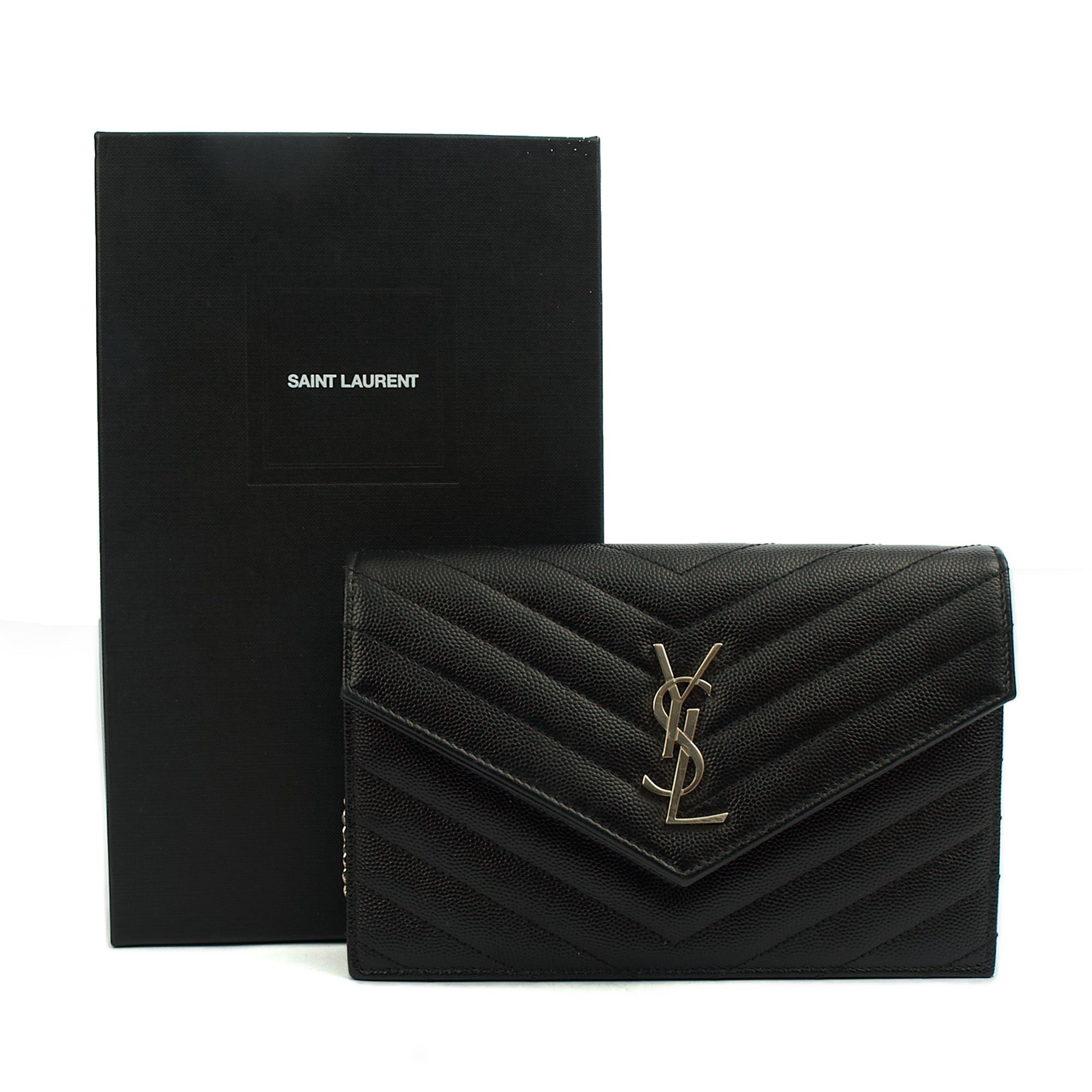 Saint Laurent Cross Body Kate Small in Black, Calfskin Leather