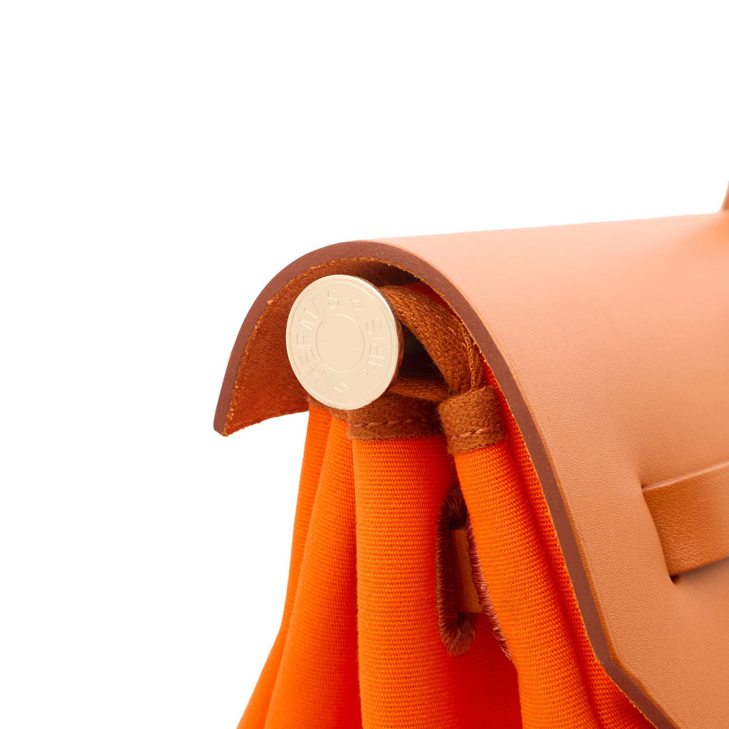 Hermes Tote Herbag Cabine 50 in Classic Orange, Canvas