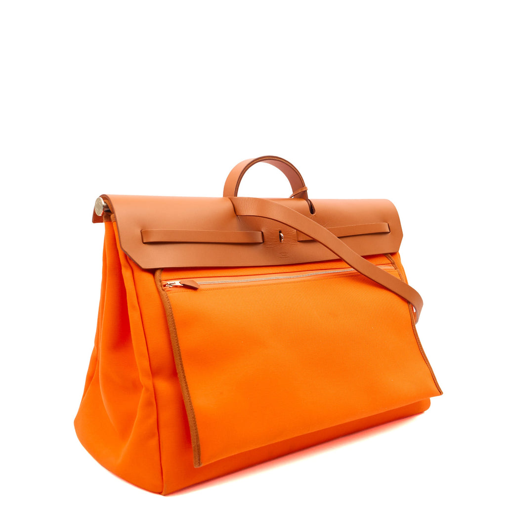 Hermes Tote Herbag Cabine 50 in Classic Orange, Canvas