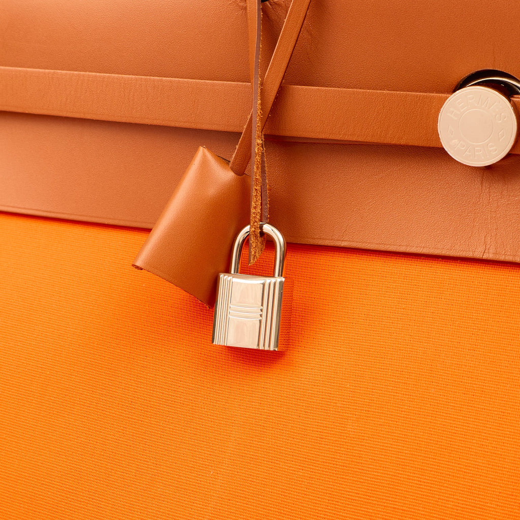 Hermes Tote Herbag Cabine 50 in Classic Orange, Canvas