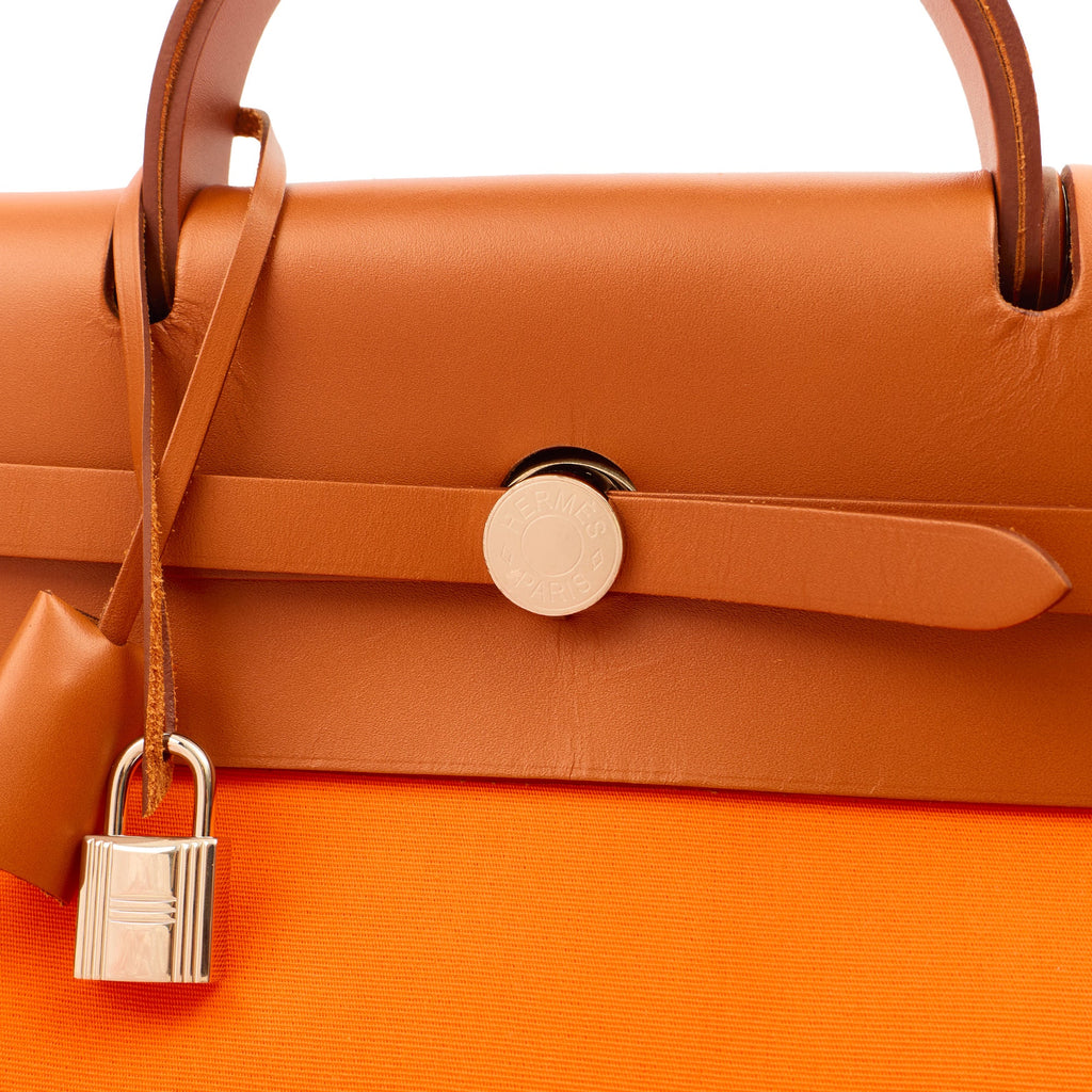 Hermes Tote Herbag Cabine 50 in Classic Orange, Canvas