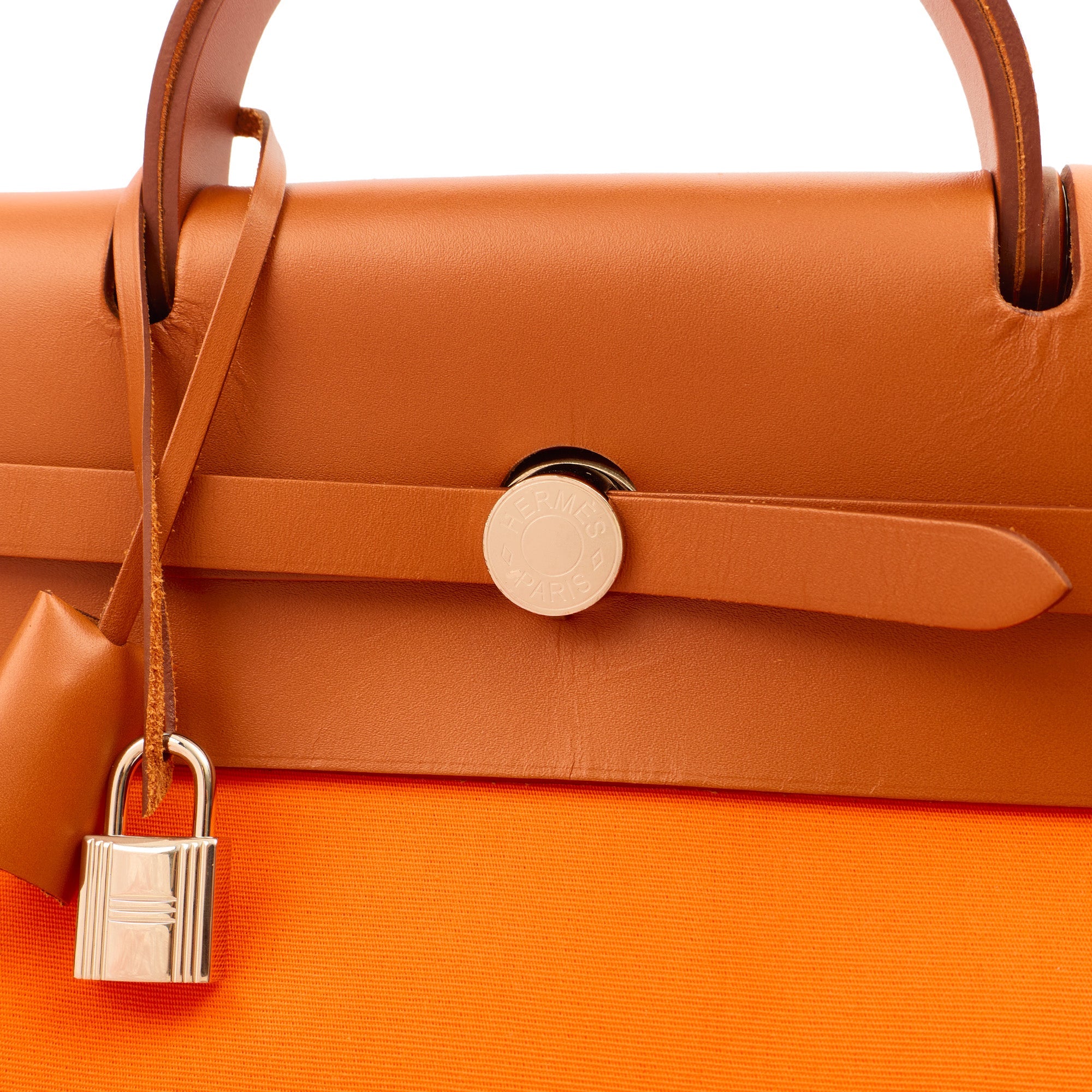 Hermes Tote Herbag Cabine 50 in Classic Orange, Canvas