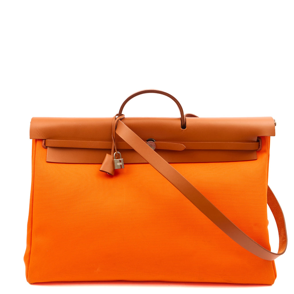 Hermes Tote Herbag Cabine 50 in Classic Orange, Canvas