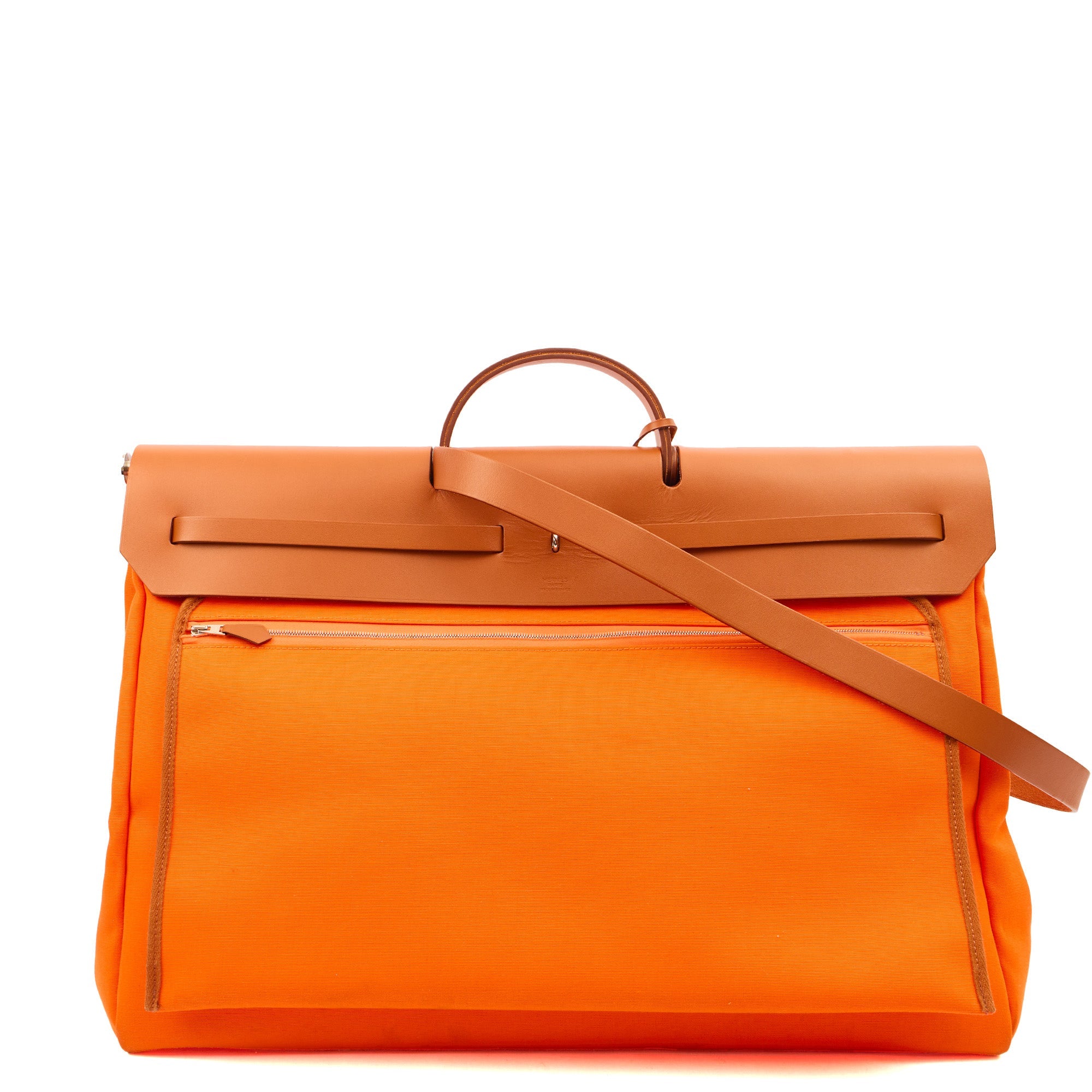 Hermes Tote Herbag Cabine 50 in Classic Orange, Canvas