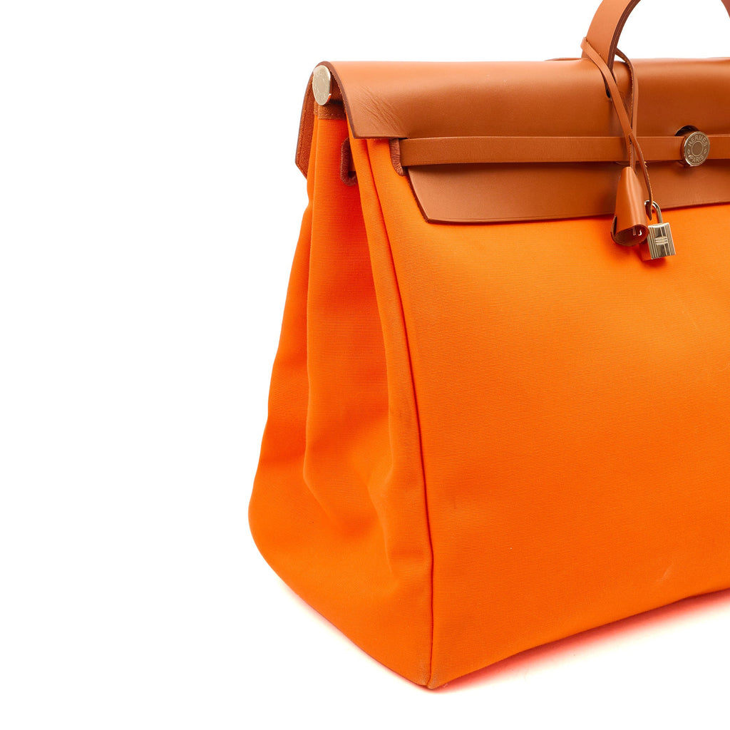 Hermes Tote Herbag Cabine 50 in Classic Orange, Canvas