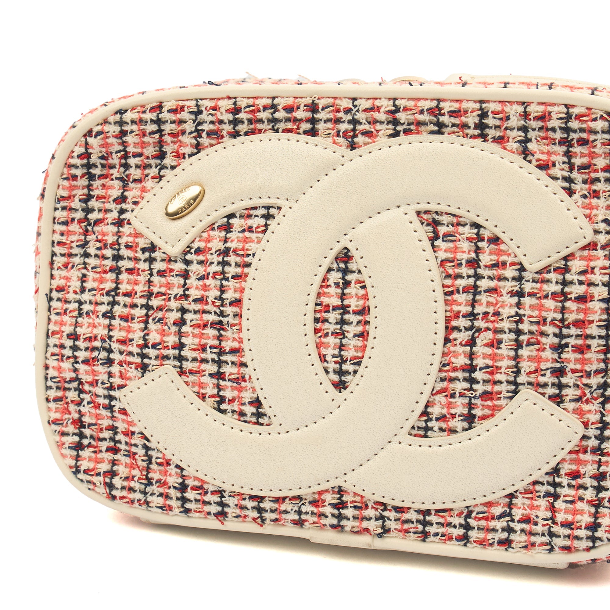 Chanel Cross Body Camera Bag in White, Fabric