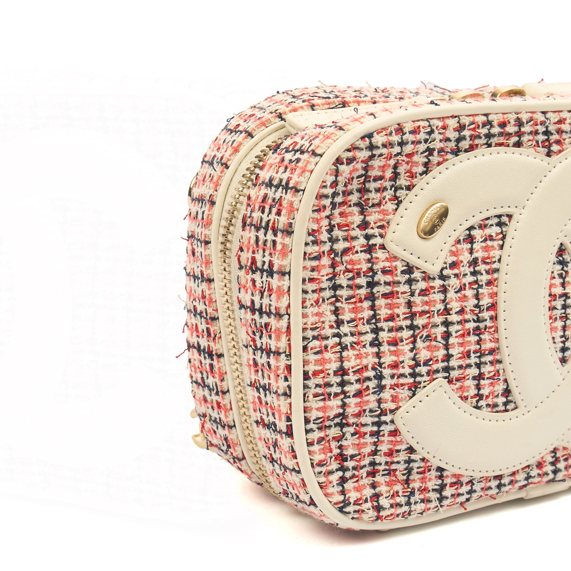 Chanel Cross Body Camera Bag in White, Fabric