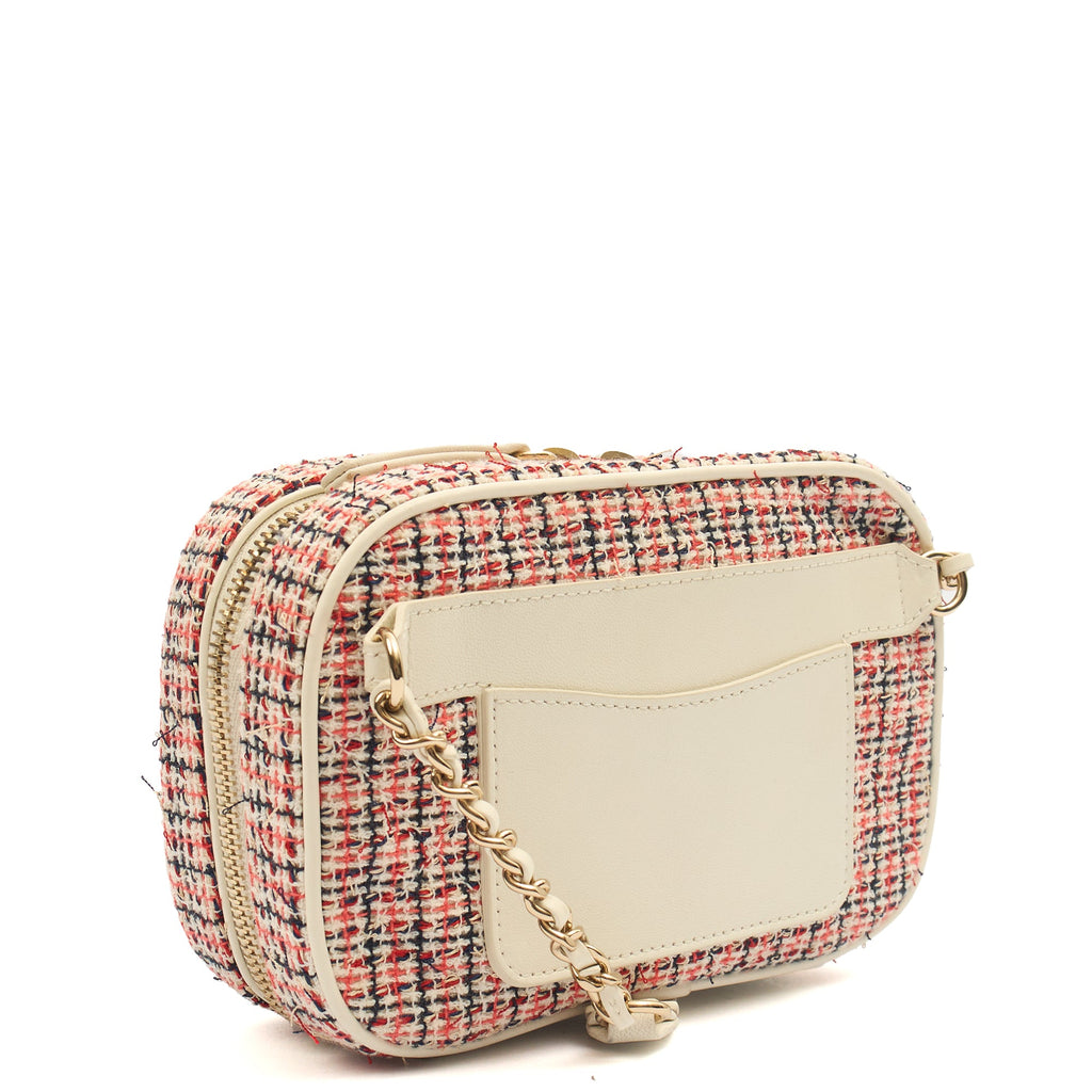 Chanel Cross Body Camera Bag in White, Fabric