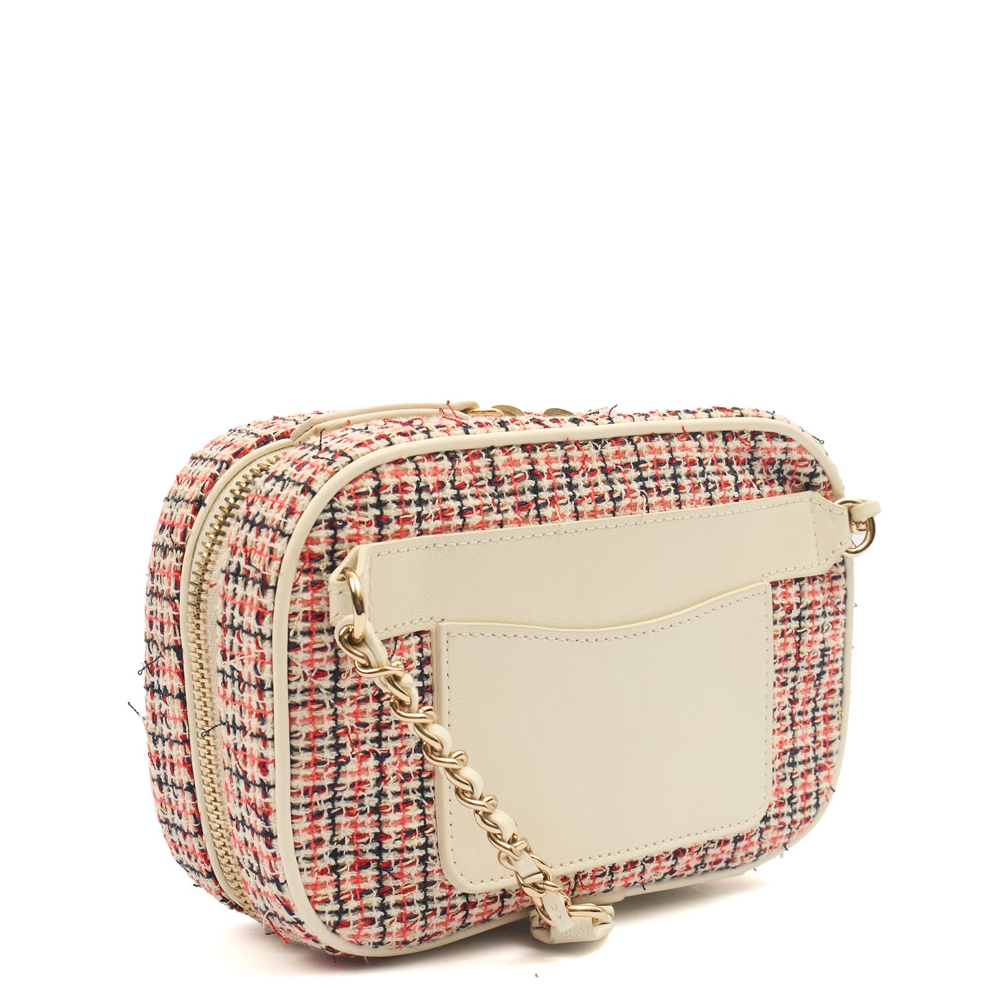 Chanel Cross Body Camera Bag in White, Fabric