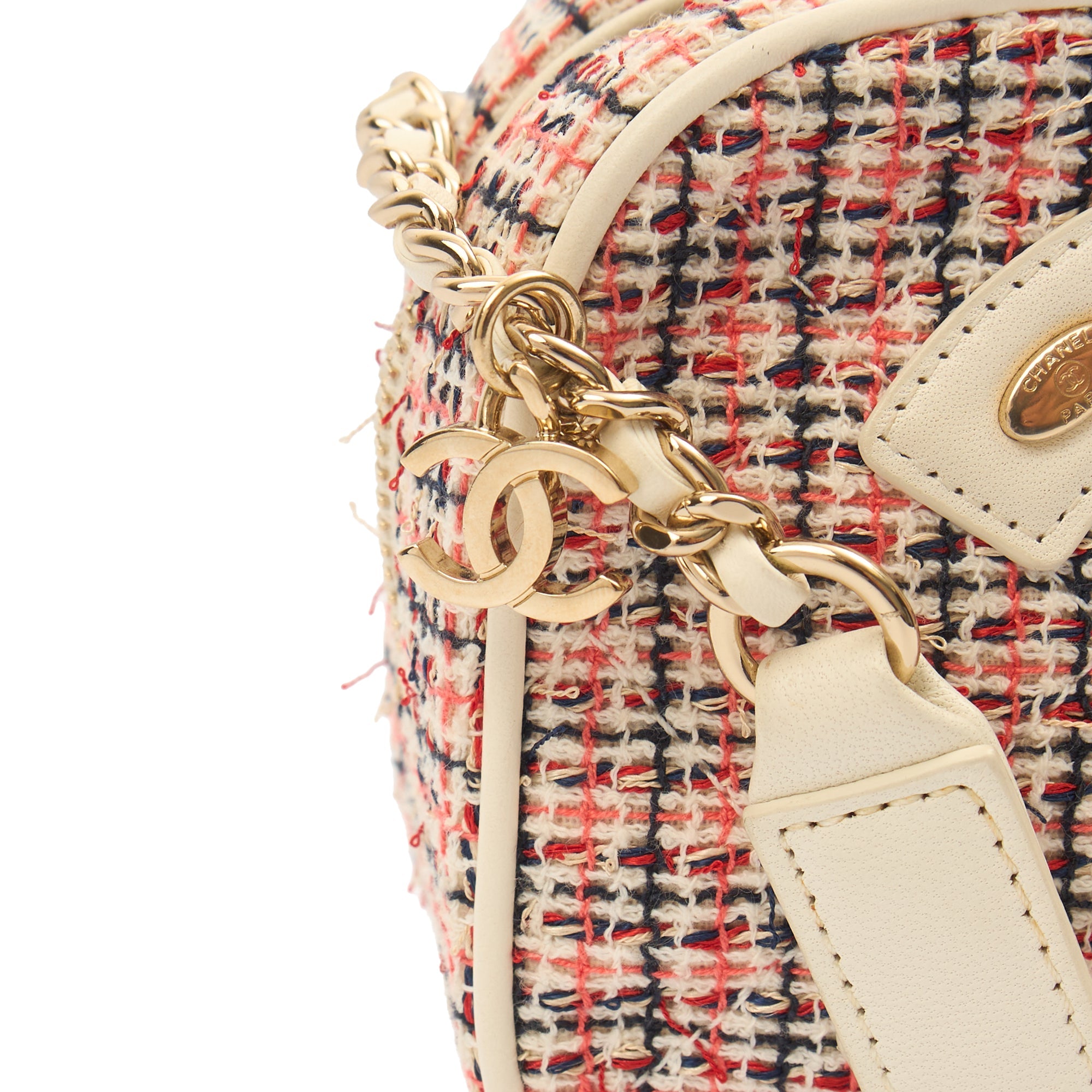 Chanel Cross Body Camera Bag in White, Fabric