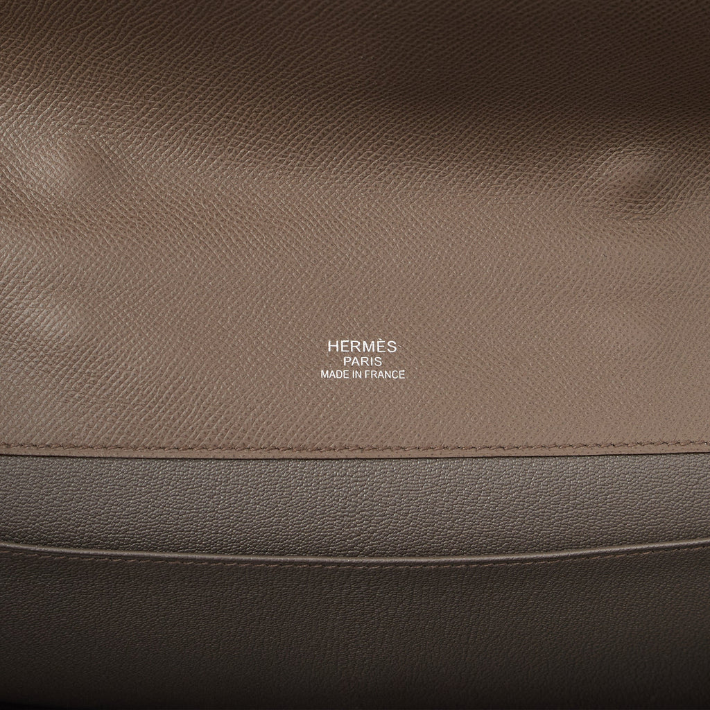Hermes Tote Sac a Depeches Briefcase in Etain, Epsom Leather