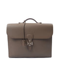 Hermes Tote Sac a Depeches Briefcase in Etain, Epsom Leather
