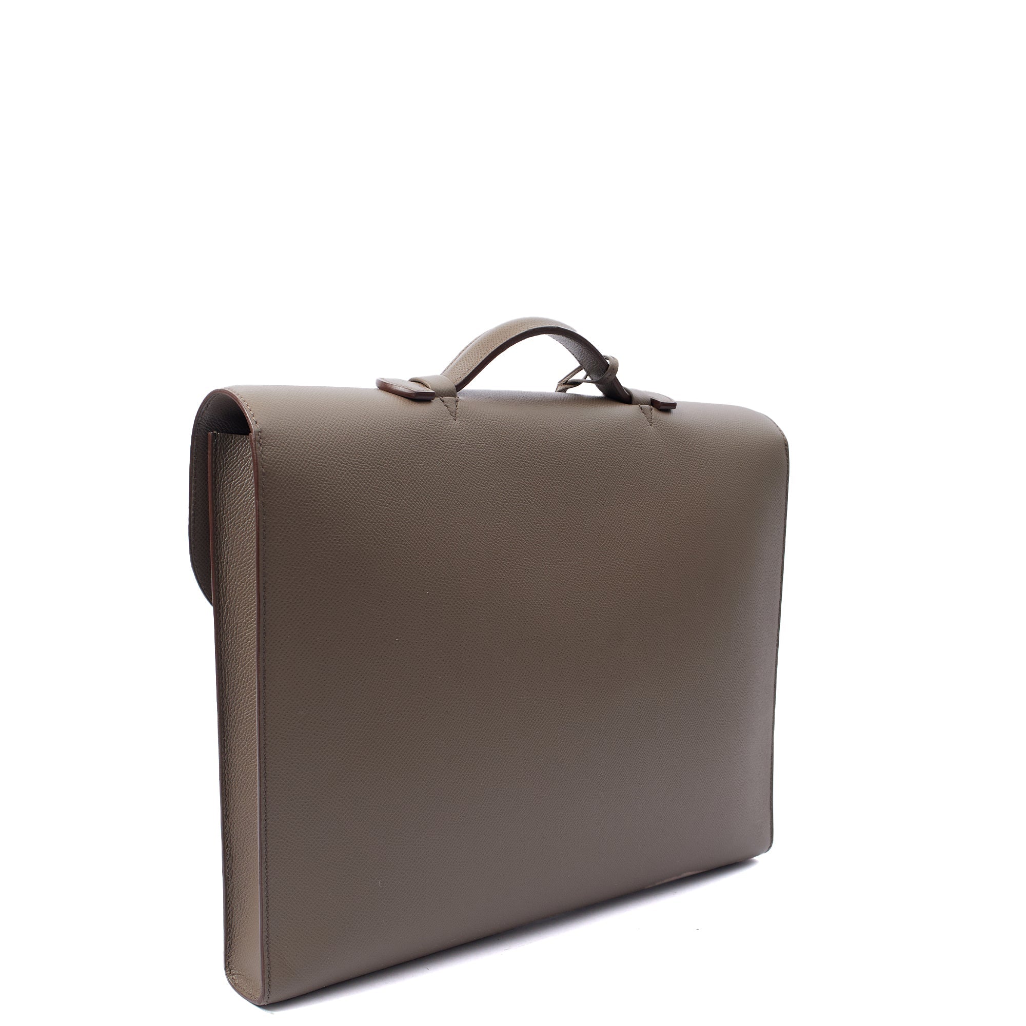 Hermes Tote Sac a Depeches Briefcase in Etain, Epsom Leather