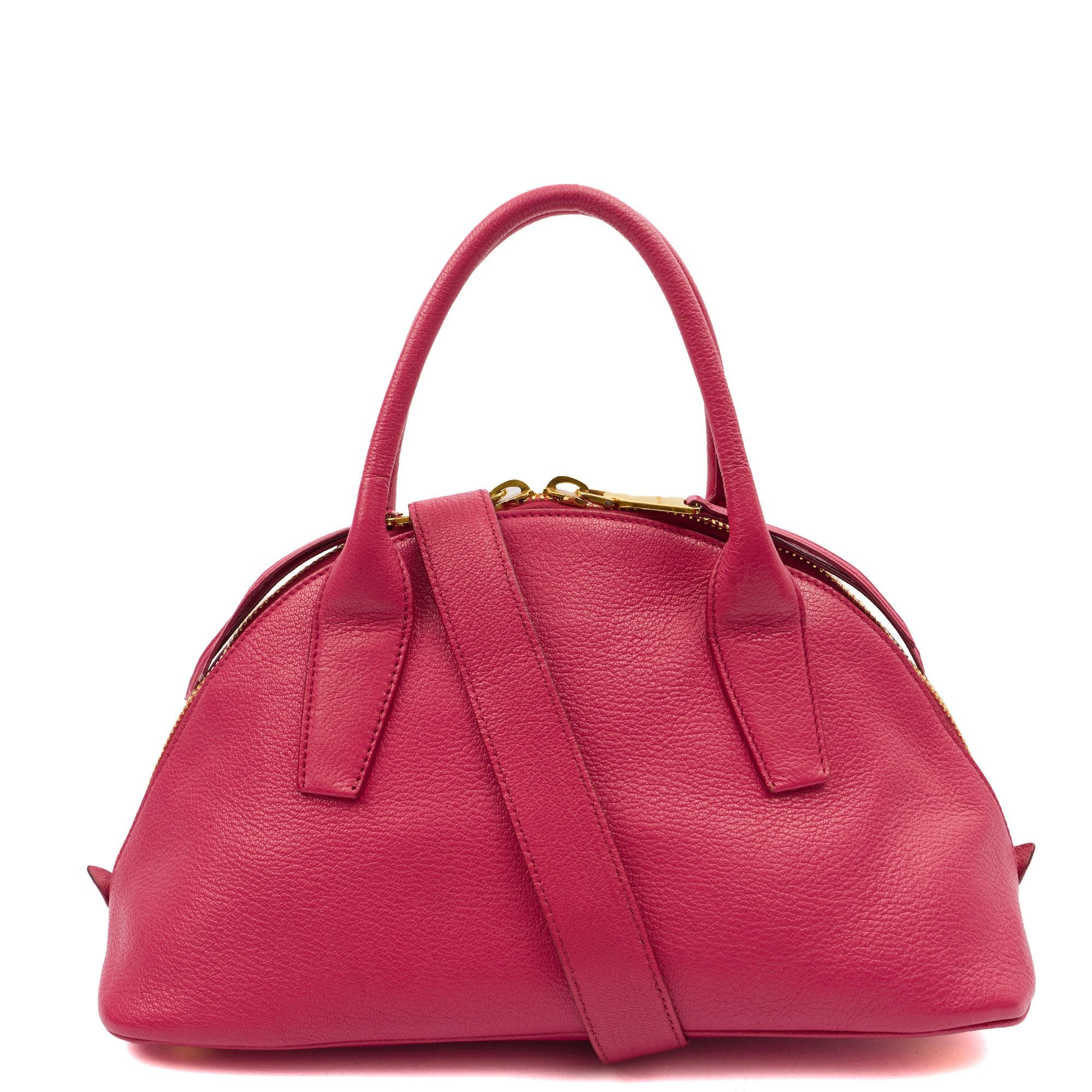 Miu Miu Shoulder Bag Bowling Bag - Small in Pink, Leather