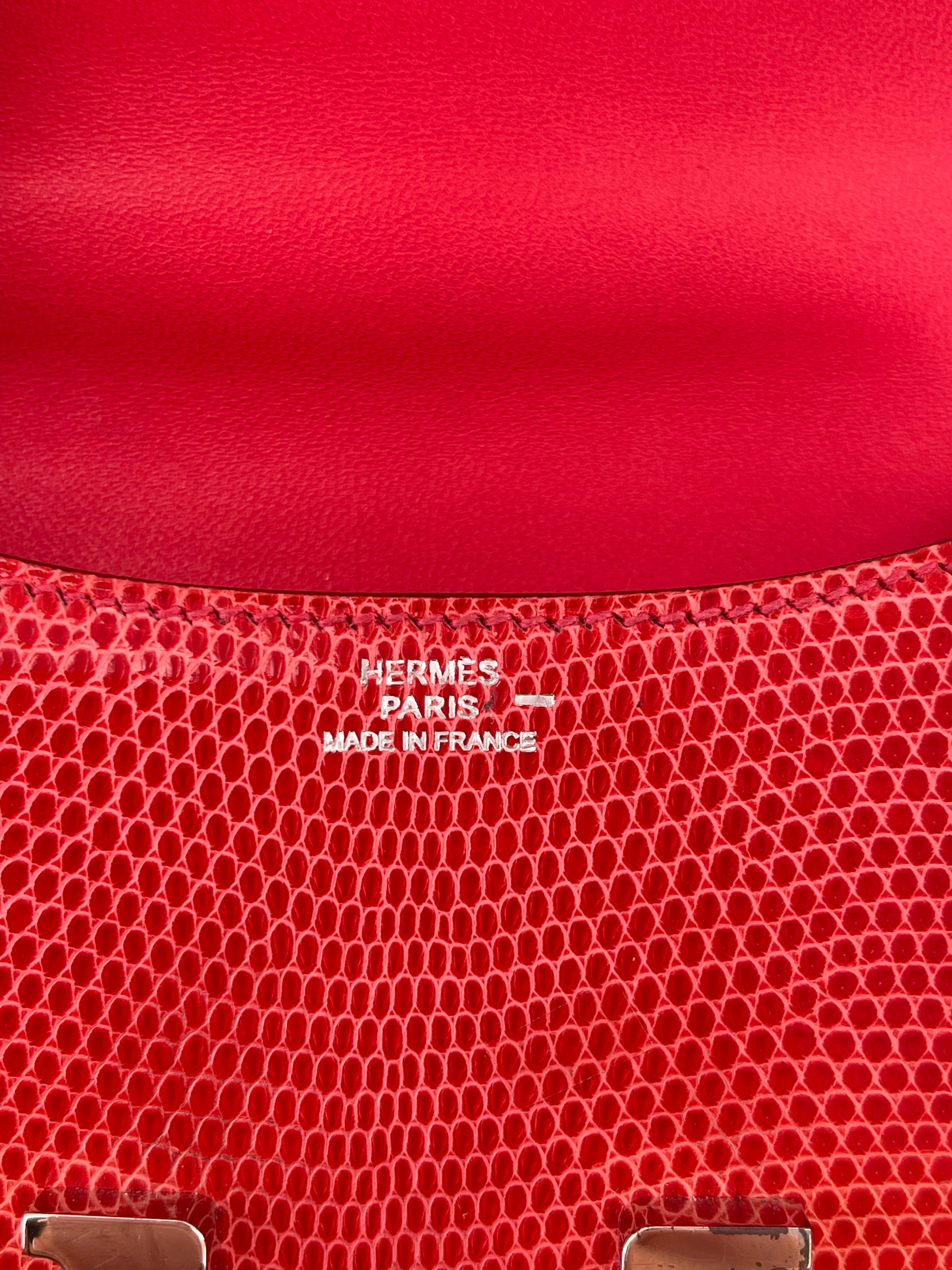 *RARE* Hermès Constance II Micro Bag in Rouge Lizard with Palladium Hardware