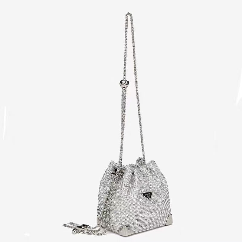 TOCF Brand Orignal Bucket Bag | Bridal purse for wedding | Crystal Diamond With Box and Invoices | 1400-1