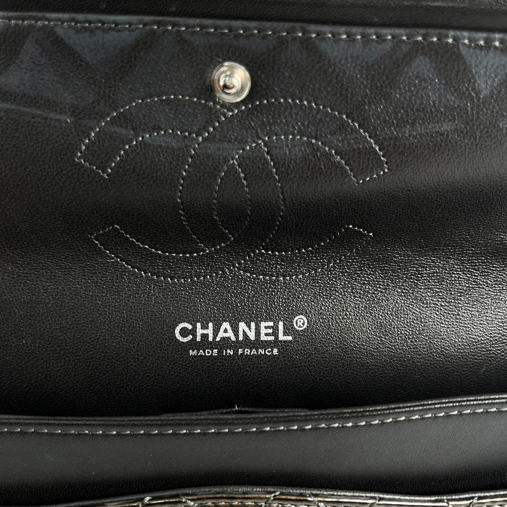 Chanel Patent Small Classic Flap Dark Green 12 Series
