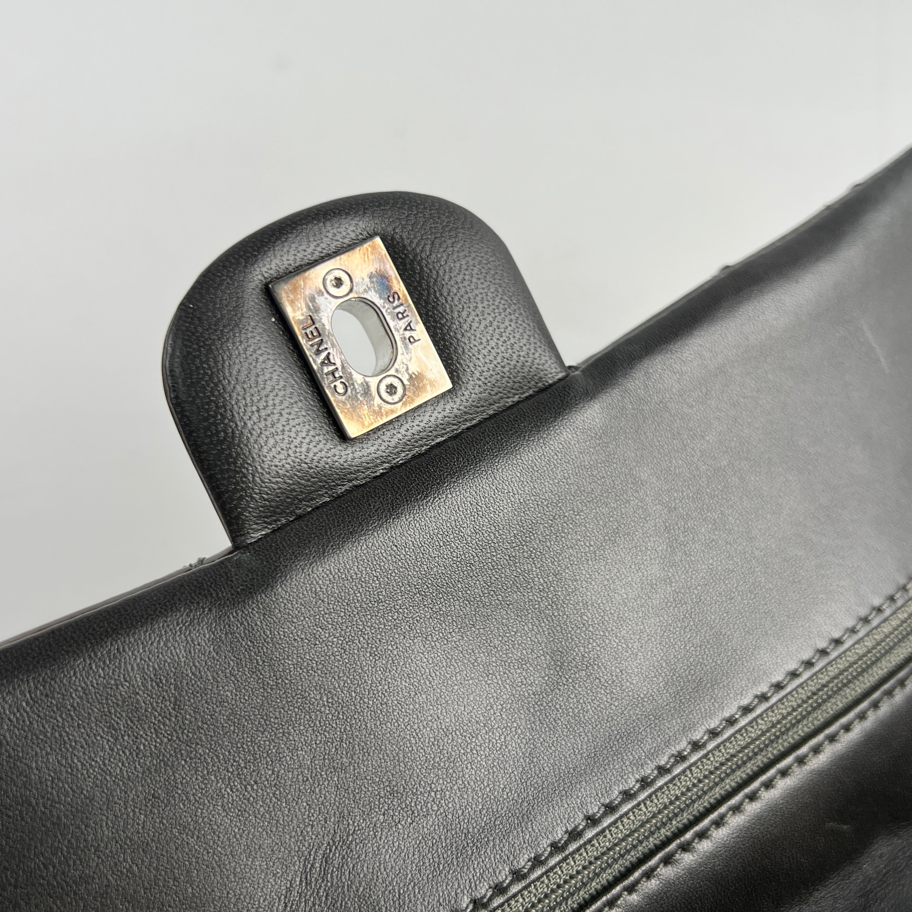 Chanel Patent Small Classic Flap Dark Green 12 Series