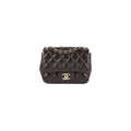 Chanel Square Mini Lambskin Dark Brown Crossbody Bag - Microchipped
