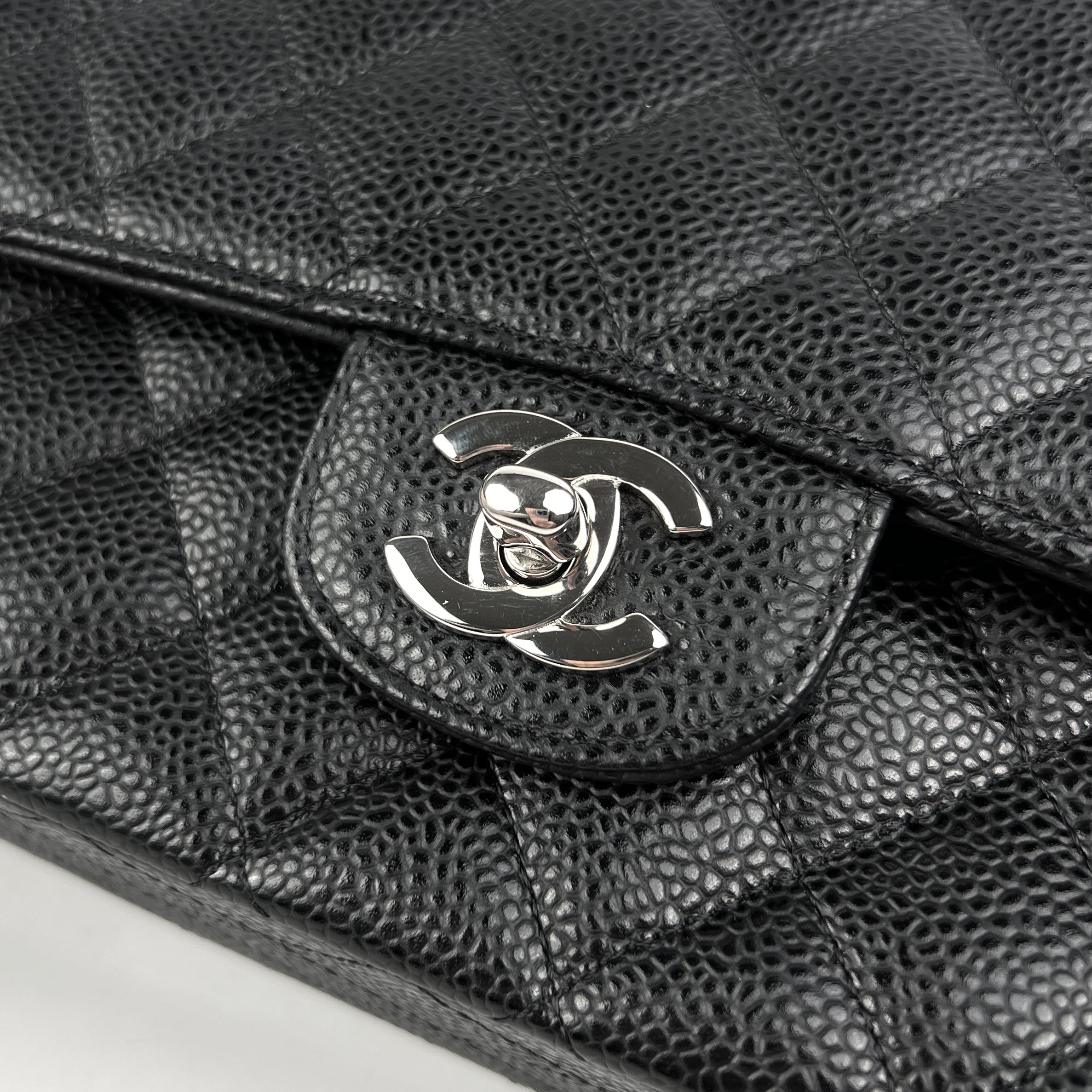 Chanel Classic Flap Medium/Large M/L Caviar Black - Series 11