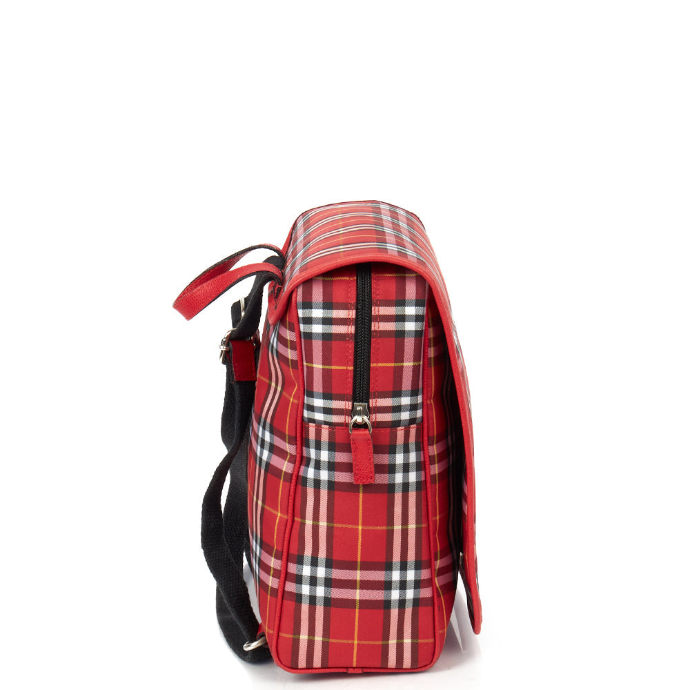 Burberry Backpack in Red, Fabric