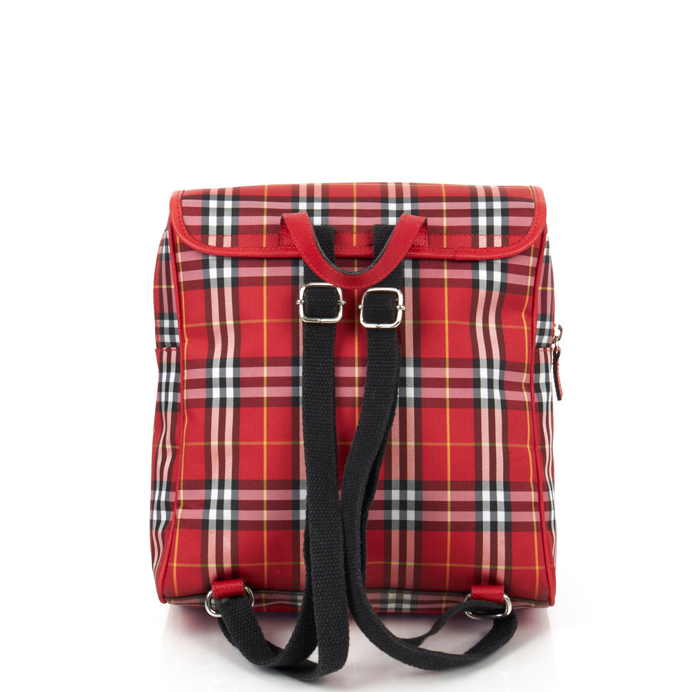 Burberry Backpack in Red, Fabric