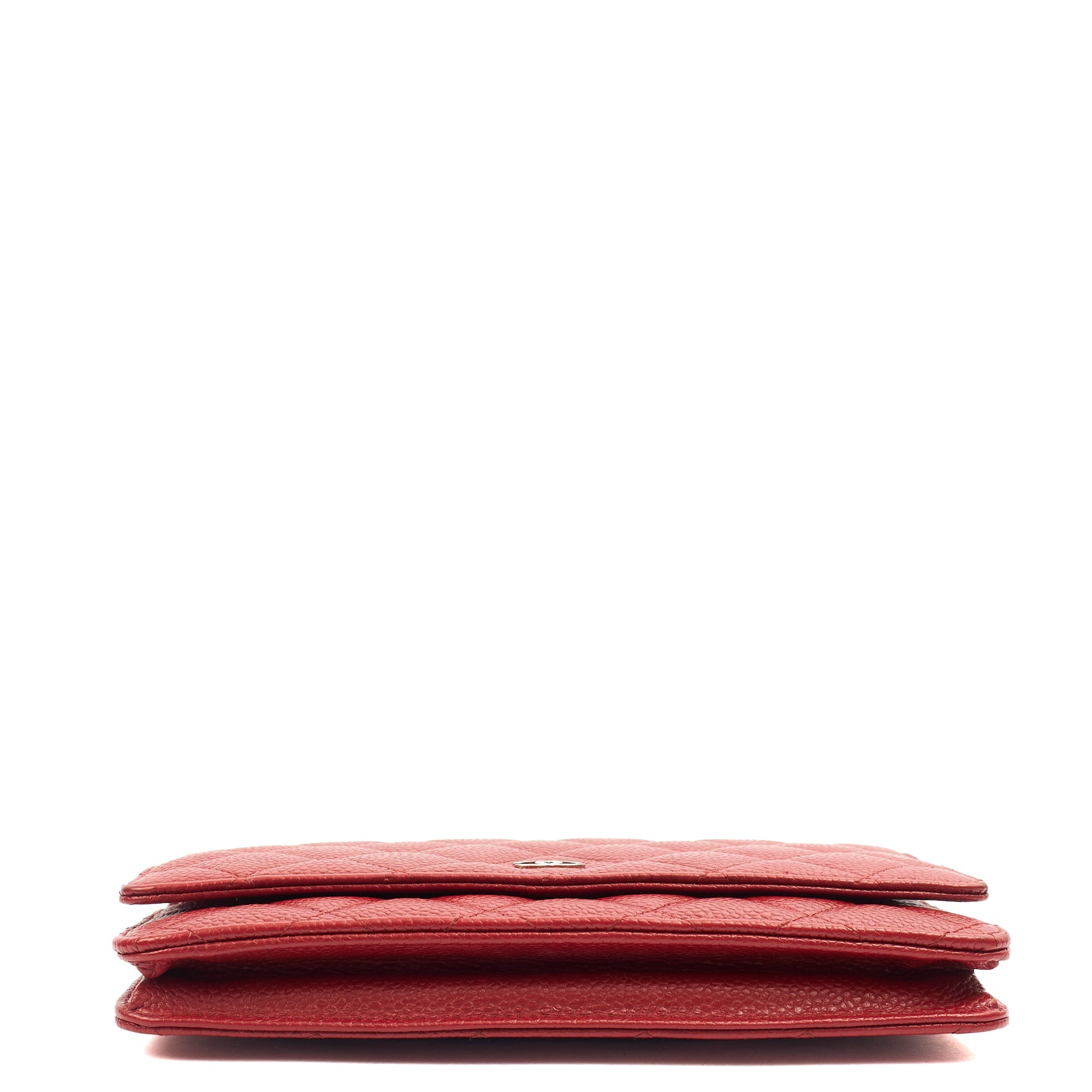 Chanel Cross Body Wallet on Chain in Red, Caviar Leather