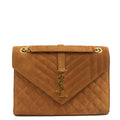 Saint Laurent Cross Body Envelope Shoulder Bag - Small in Brown, Suede
