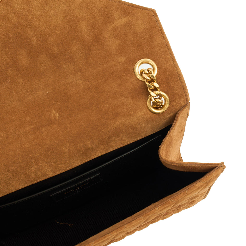 Saint Laurent Cross Body Envelope Shoulder Bag - Small in Brown, Suede