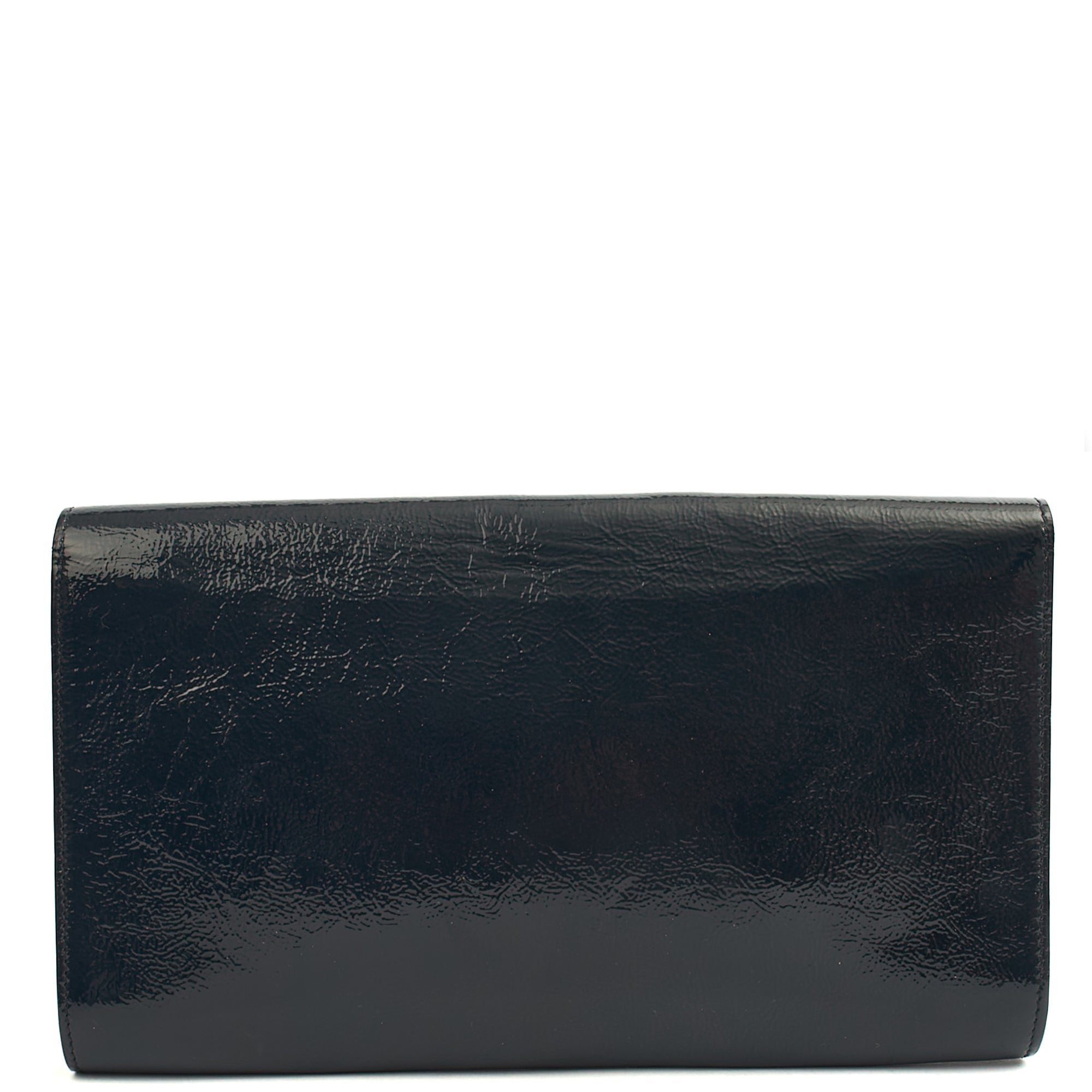 Saint Laurent Clutch Cassandra Clutch in Blue, Patent Leather
